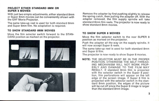 Dual 8mm projector / Super-8 and standard 8mm / Film