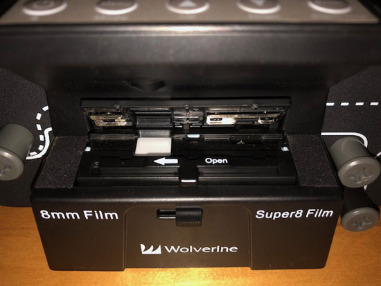 test of DIY large reel adapter for Wolverine Moviemaker 8mm movie film  scanner 