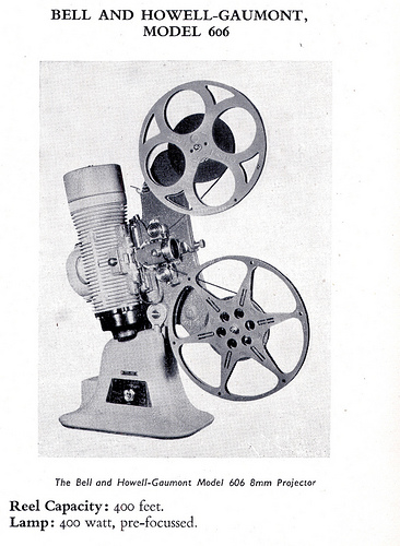 Practical 1950s 8mm cine film projector with very cool looking finned body