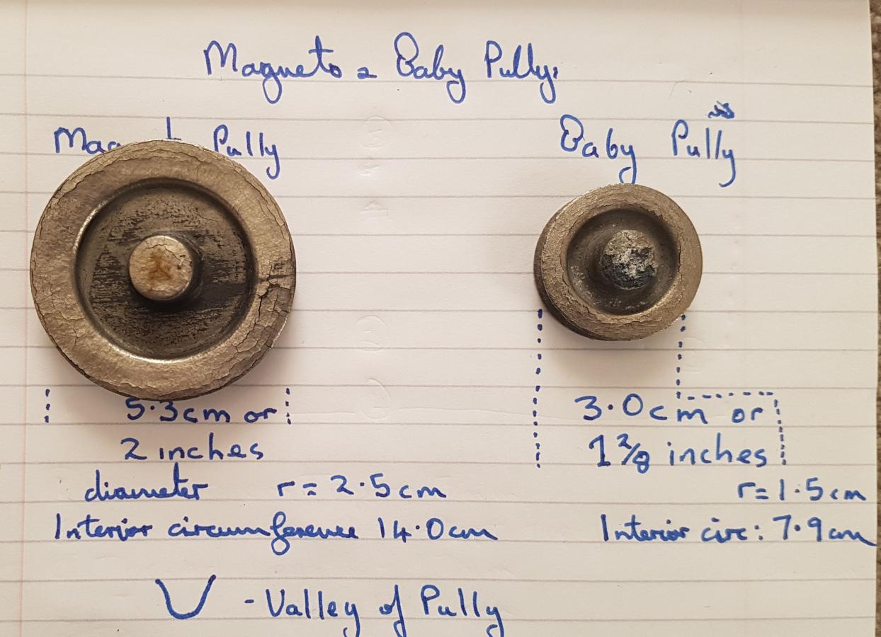 Magneto and Baby Pully Sizes