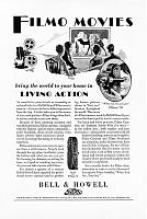 1929 Bell & Howell Filmo movie camera ad.
